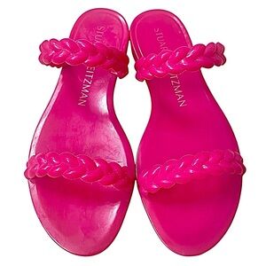Stuart Weitzman Magenta Braida Sawyer Jelly Slide Sandals 5